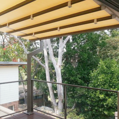 Outdoor retractable awnings
