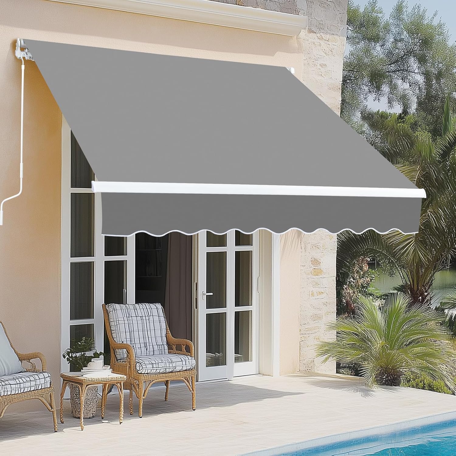 Retractable awnings can be used to cover up outdoor areas to make it more comfortable